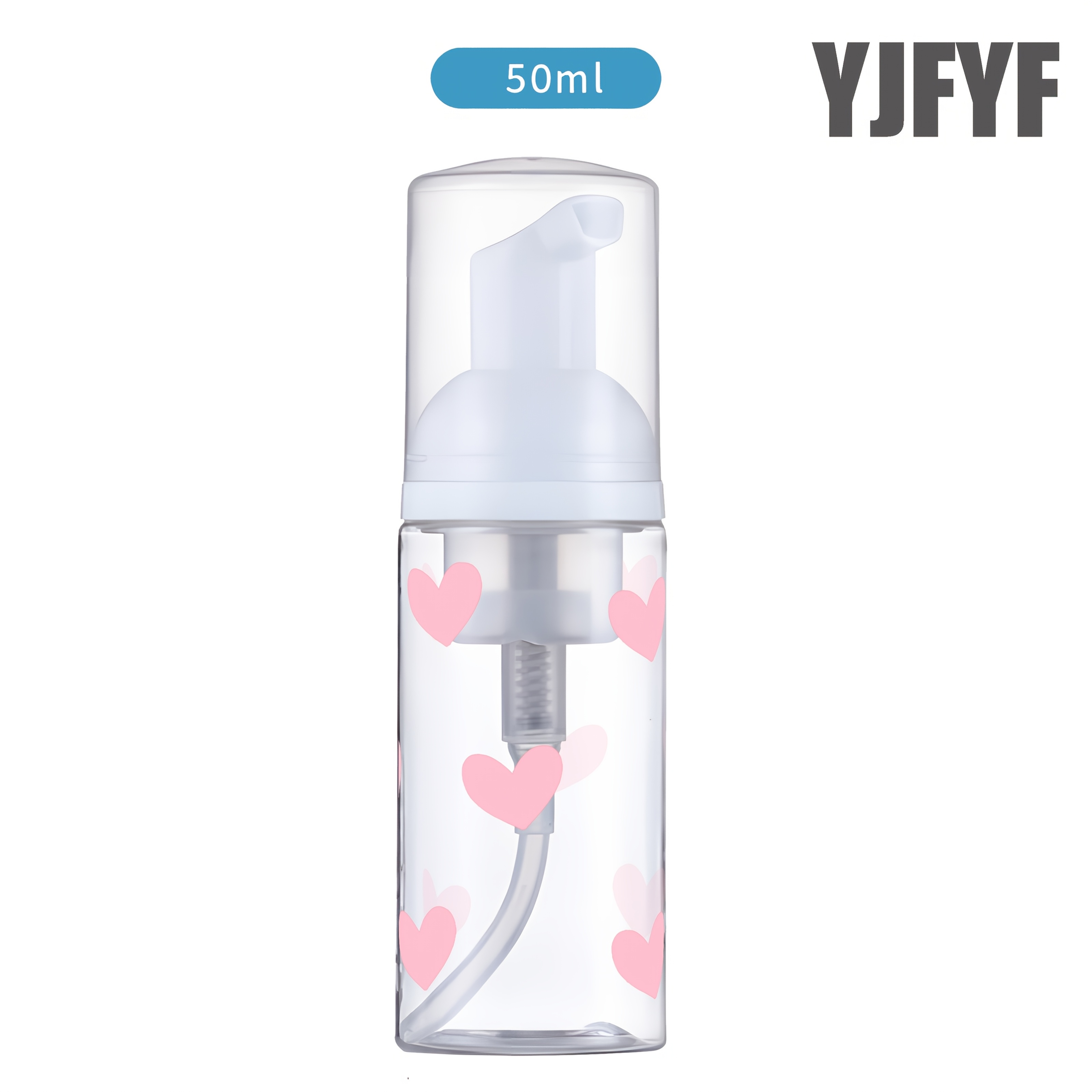 TEMU 1pc/50ml, Bouteille à Mousse Portable Mignonne à Motif Cœur, Distributeur de Mousse Vide pour Savon Liquide, Shampoing et Nettoyant Visage - ,