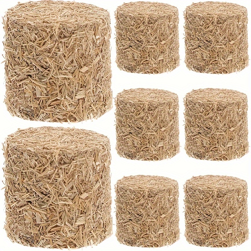 

8pcs Miniature Hay Bales For Dollhouses - Hay , For Diy & Decor, For & Photography