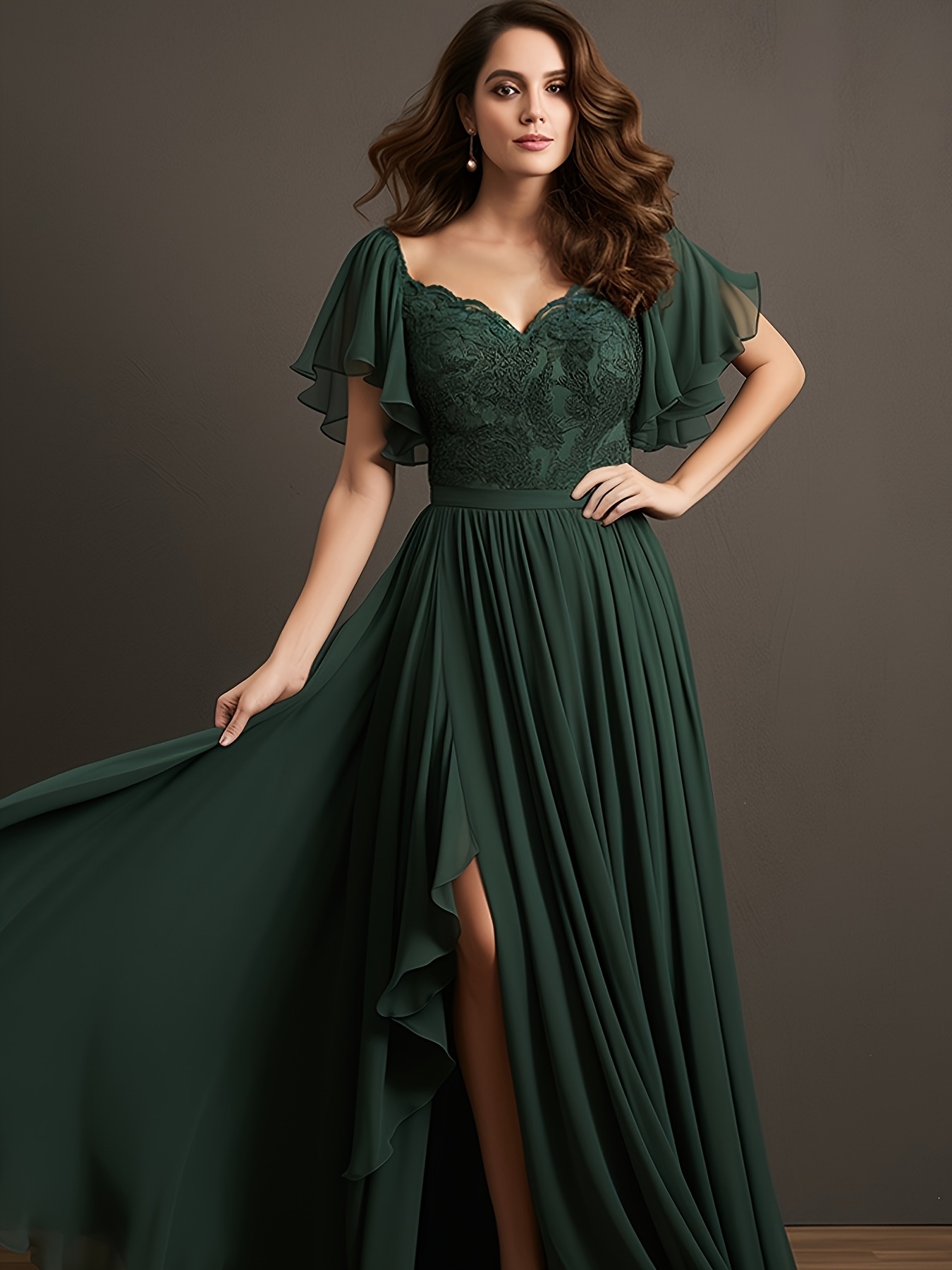 green lace dress sold on Temu United States