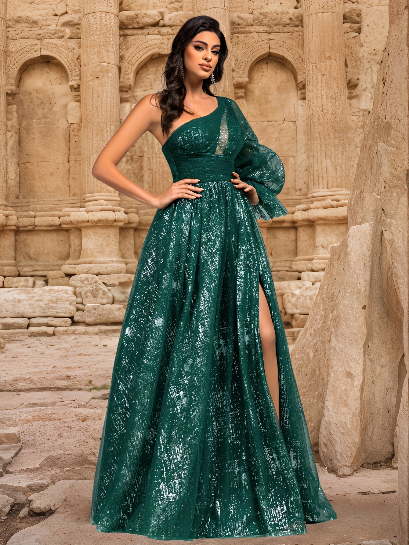 a sparkling evening gown women elegant party attire Temu Norway