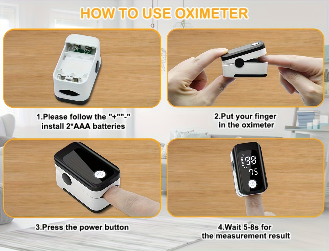 fingertip   oximeter measures blood oxygen levels and   rate with   operation featuring an oled display and low value warning function Product details 4