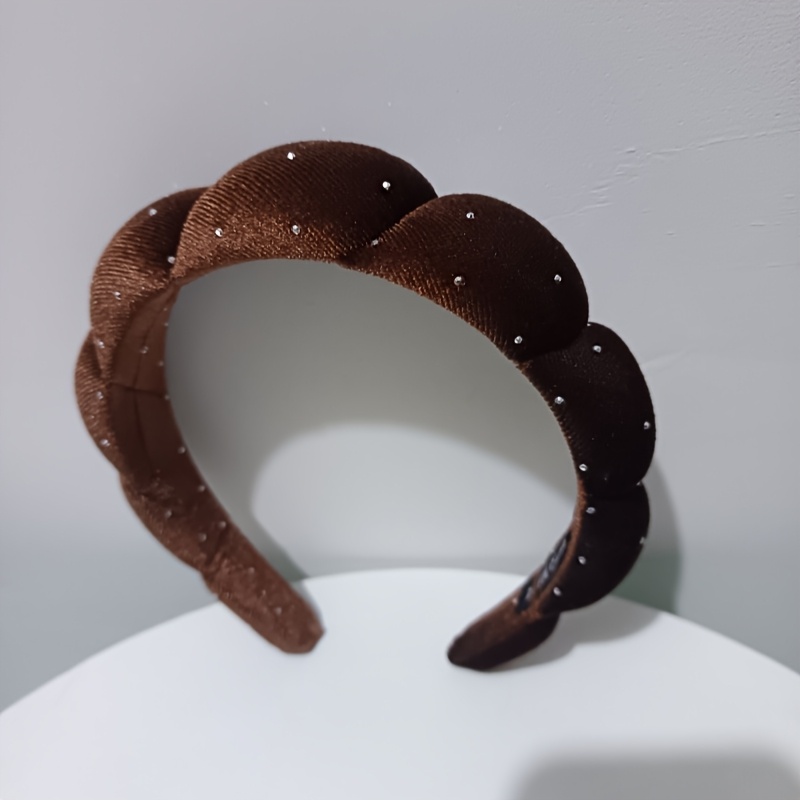 Fashion Velvet Twist Headband With Sparkle Beads - Women's Hair Accessory