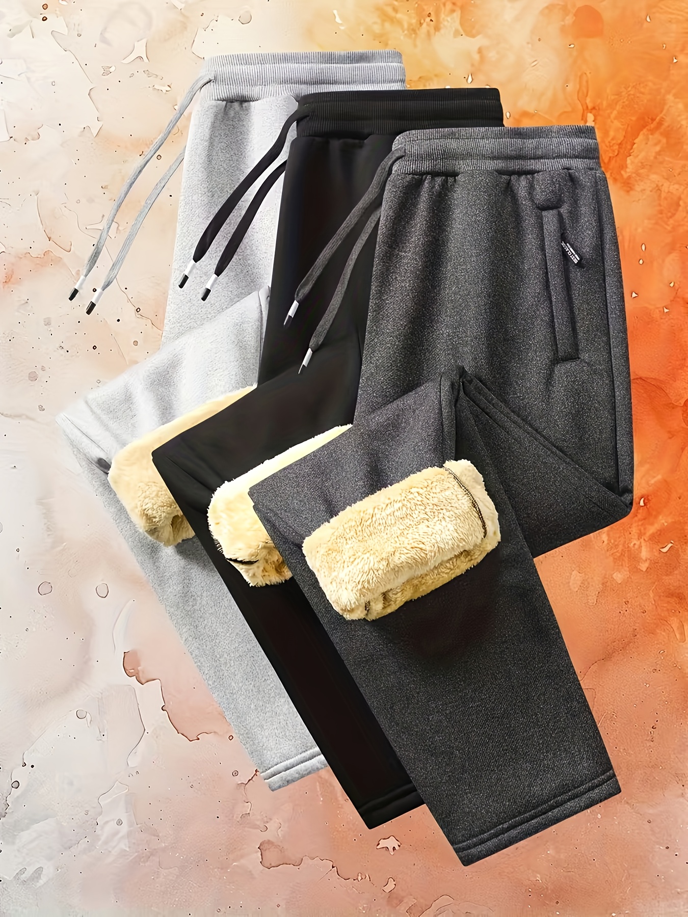 Men's Single-Piece Warm All-Zip Winter Pants