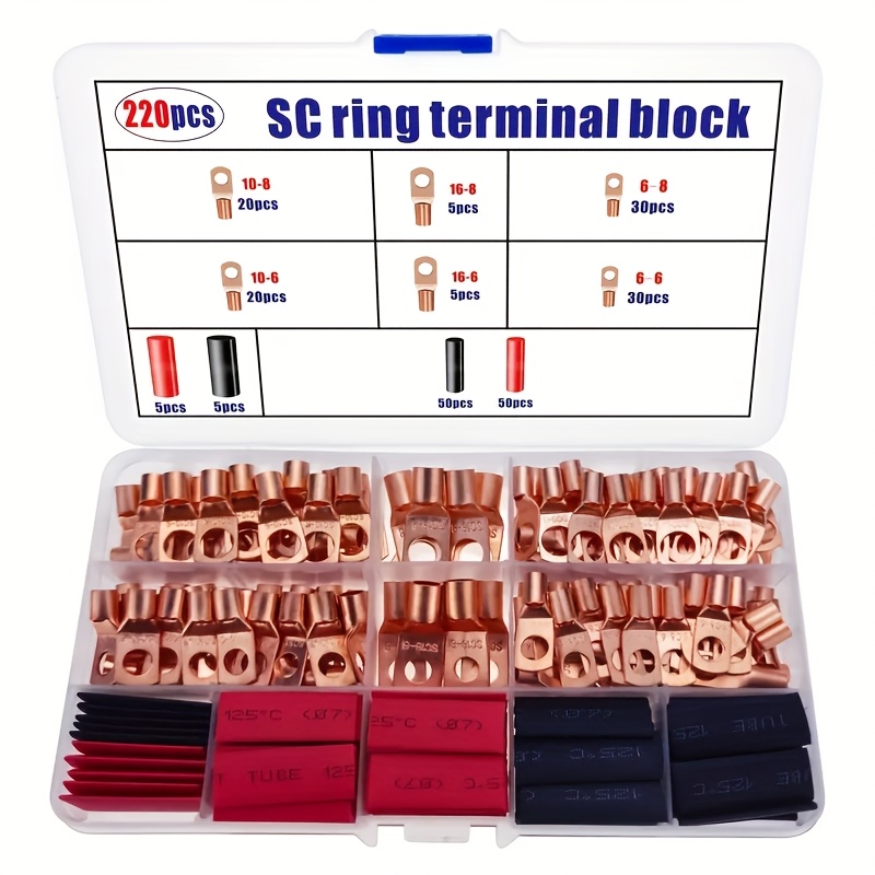 TEMU Kit de 220 bornes à , connecteur d'extrémité de câble de batterie, pour véhicules/marine/armoires électriques | Appareils ménagers et à tonneau