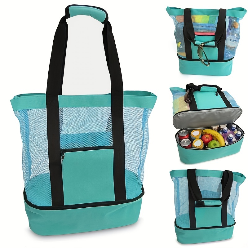 

1pc Multifunctional Insulated Lunch Bag | Large Pvc 19.6*15.7 Inches | Portable For Office, School, Travel | Durable, Hand Washable