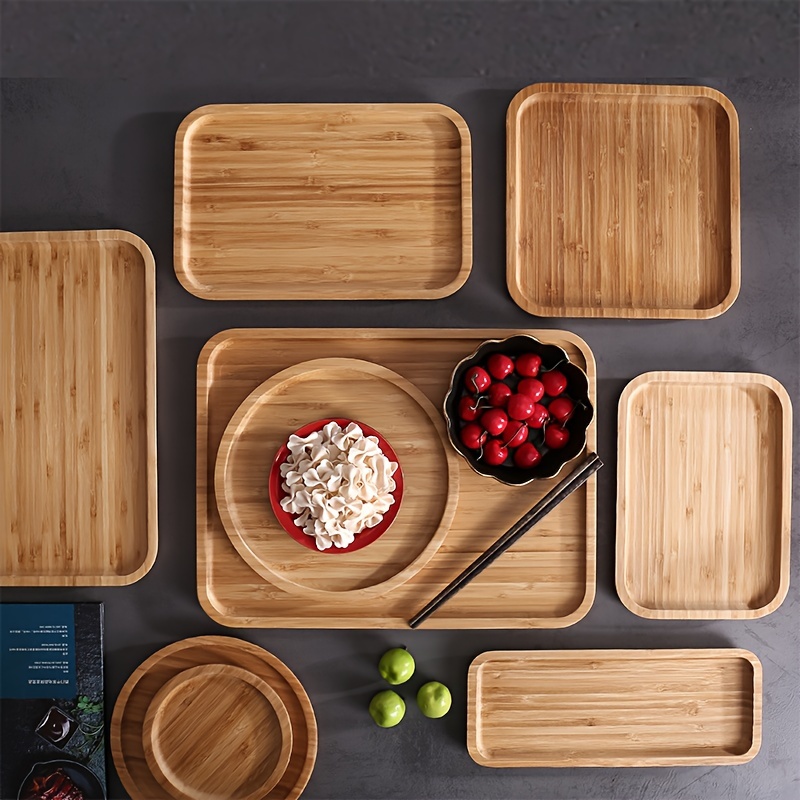 

Acacia Wood Tray, Irregular Solid Wood Plate, Dessert Plate, Fruit Dinnerware, Dishes, Storage, Dinner, Home & Kitchen Decorations For Restaurant
