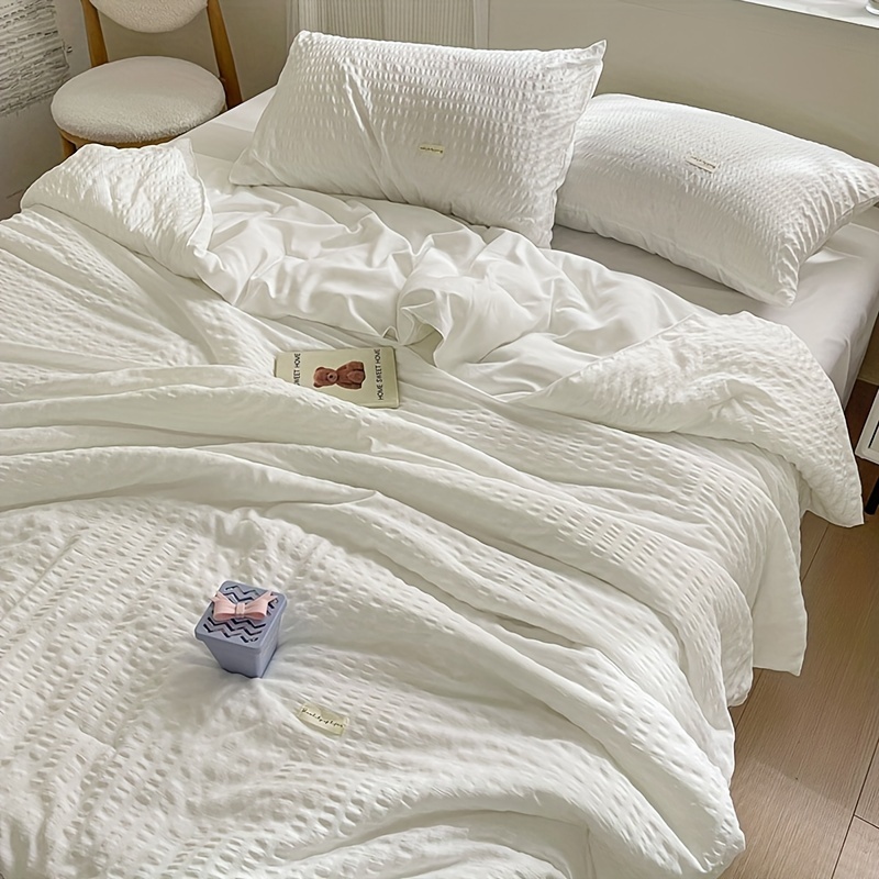TEMU ーパターンの軽量ガーゼ夏用キルト - 寝室＆ゲストルーム用通気性冷却ベッドスプレッド、ドライクリーニングのみ、マイクロカラー