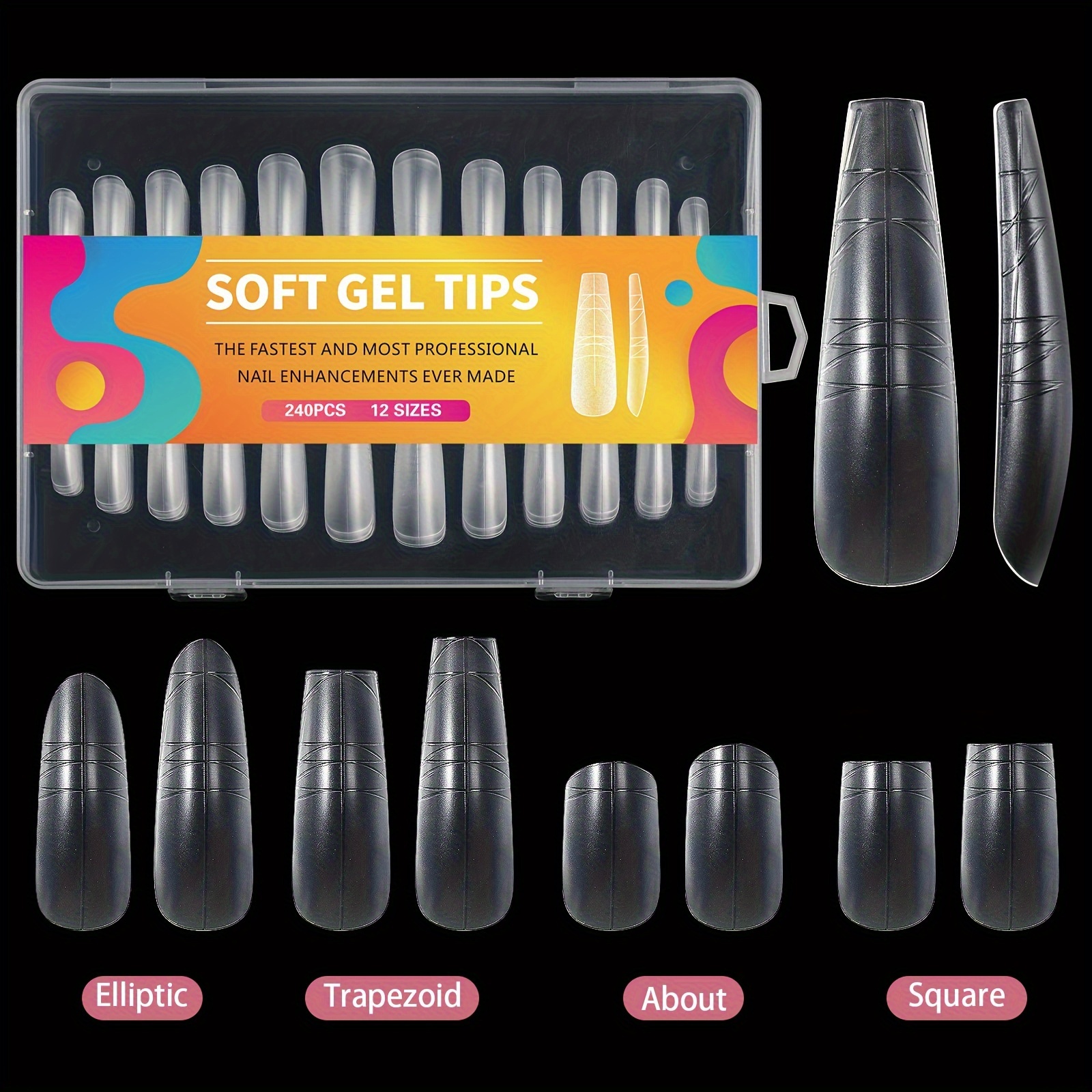 240pcs With Scale Auxiliary Line Nail Plate Ultra-thin -free To Engrave And Full Stick Half Stick Nail Extension Patch