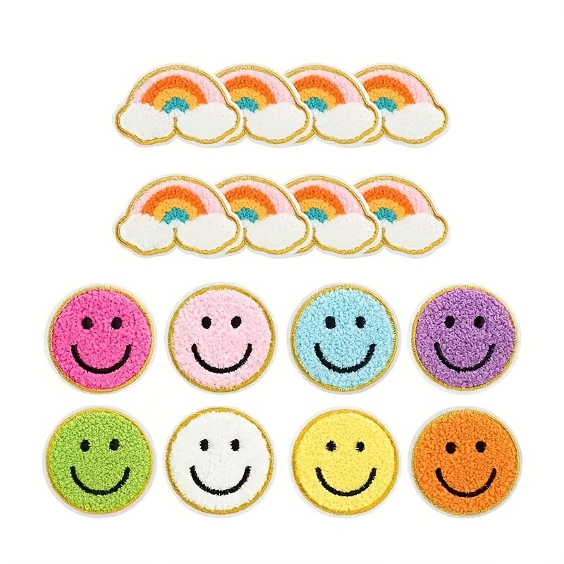 Produktbild von 8-teiliges Set Regenbogen-Aufnäher Zum Aufbügeln – Chenille-Stickerei Für Kleidung, Taschen & Hüte