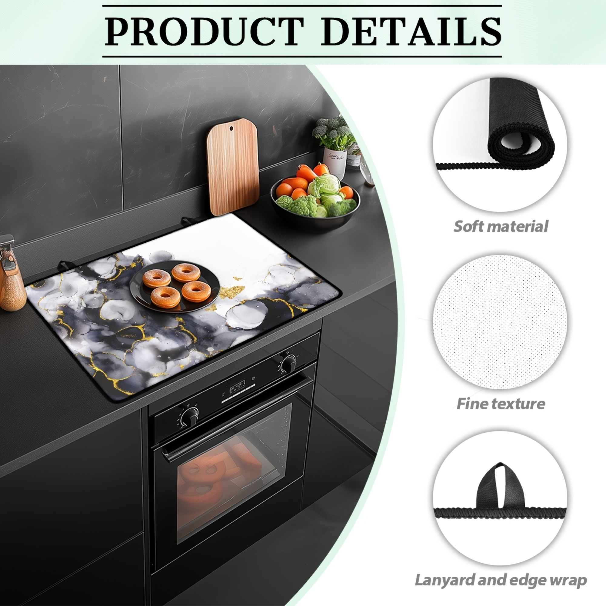   of heat resistant and non slip stovetop cover glass ceramic stovetop protection mat rubber protective mat scratch proof ironing pad coffee mat extra countertop space for kitchen electric stove and induction cooker multi purpose kitchen decoration safe for washing machine and dryer details 0