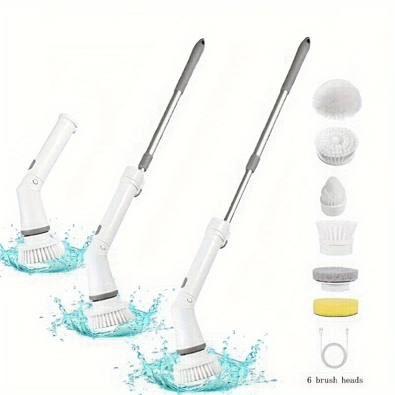 Electric Cleaning Brush Electric Spin Scrubber Long Handle - Temu