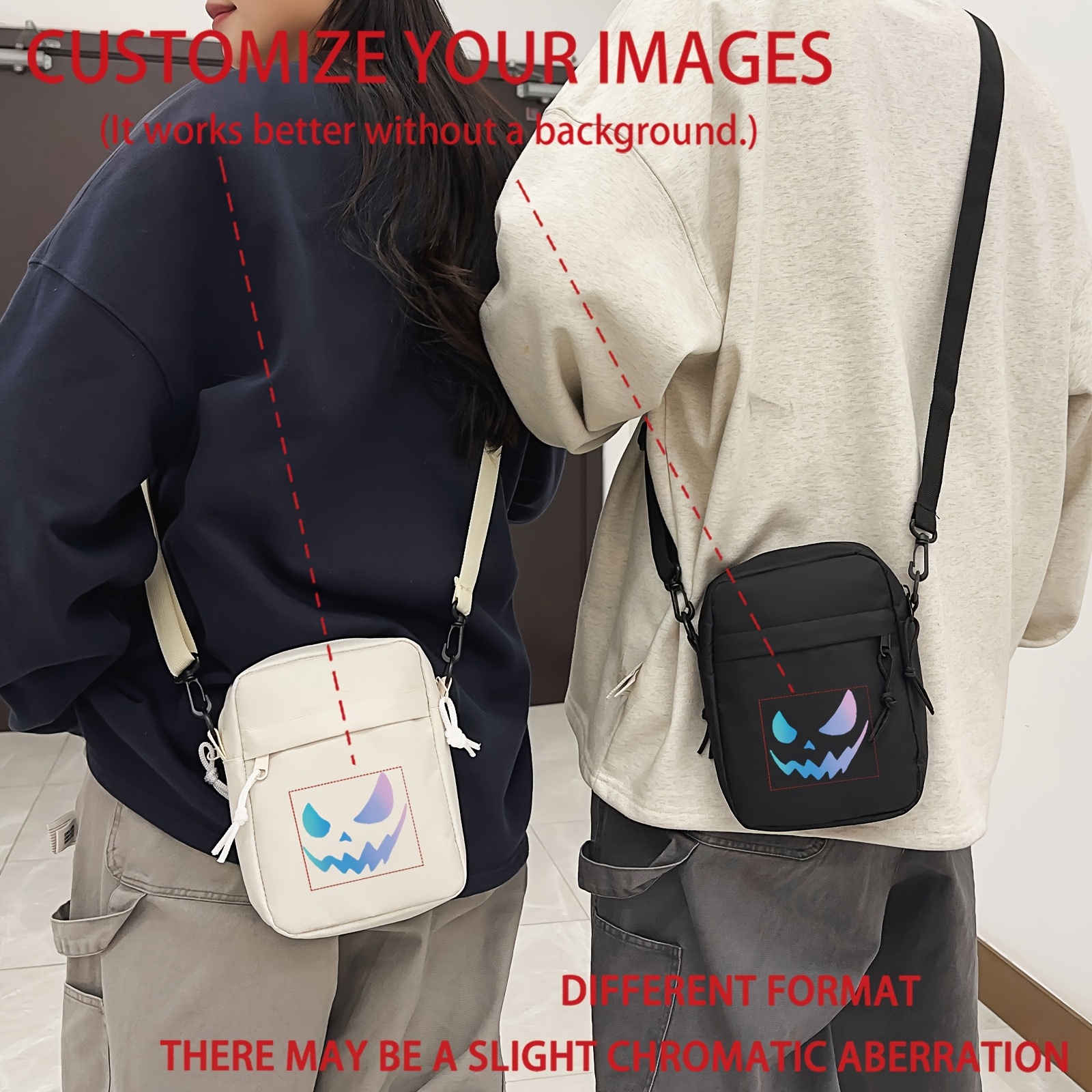 1pc   minimalist shoulder bag with adjustable strap multi functional crossbody and waist pack for outdoor sports customizable image option lightweight polyester lining zipper closure sports bag sleek black bag secure zipper closure