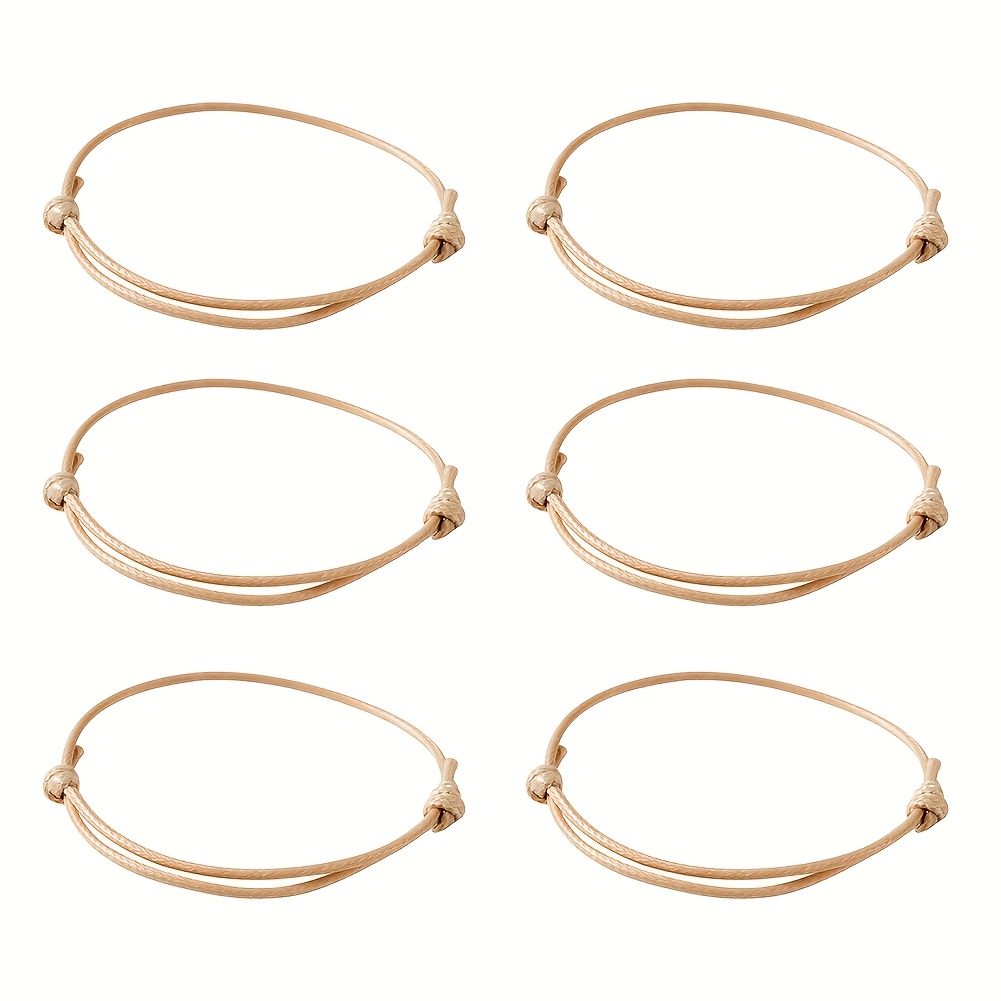 TEMU 50pcs Cordon de polyester ciré pour la fabrication de bracelets, diamètre réglable : 40-, convient pour la fabrication de perles, breloques,