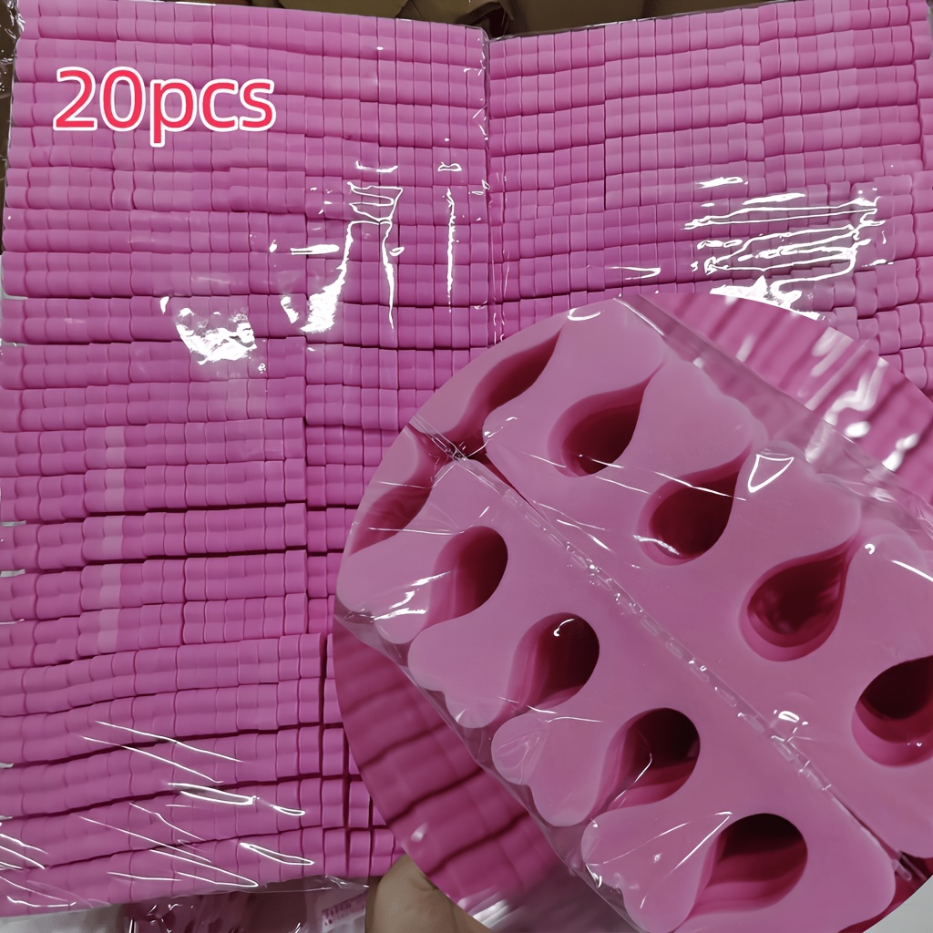 TEMU 99/20pcs Pack Soft & Foam Toe Separators Suitable For Nail Art, Reusable Non-slip Toe Spacers For Polish Drying, Salon Pedicure Dividers,
