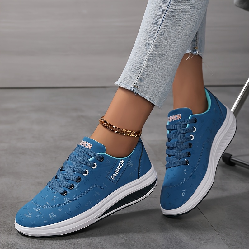 Women's *uoise Blue Black Synthetic Lightweight Sneakers All-White  Lacing System, Arch Cushioned MD Sole Dance, Gym, Casual Shoes with