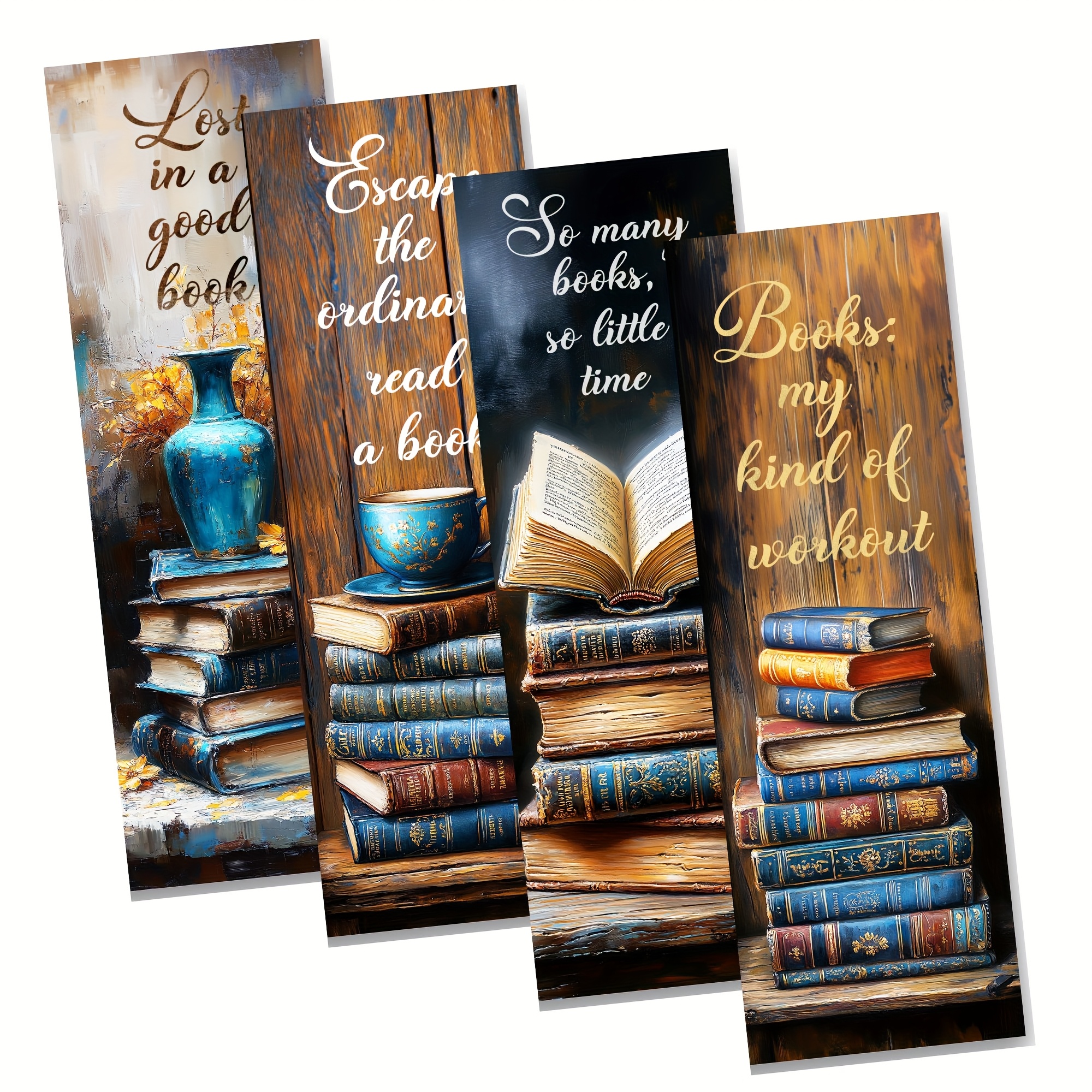 TEMU 4pcs Acrylic Inspirational Quote Bookmarks - Vibrant Colors, Durable & Stylish, Perfect Gift For Book Lovers, Ideal For Marking Pages In Novels,