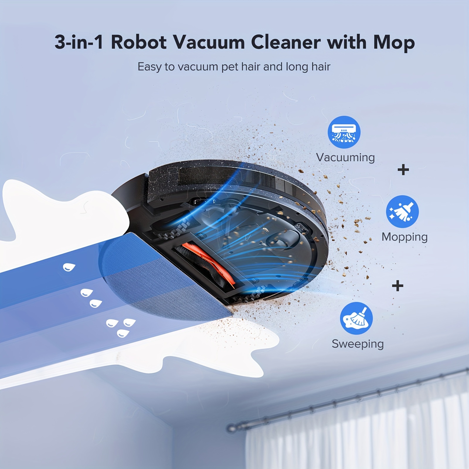 Lubluelu L20 Ultra, 3in 1 Robot Vacuum And Mop 5500Pa Super Suction, New Robot Vacuum Cleaner, 120 Mins, Breakpoint Recharge, Precise Navigation, Smart Cleaning, 5 Maps, 30 No-go Zones, Smart APP Control, Vacuum Cleaner For Home, Robot Vacuum Cleaner With Docking Station, Robot Mop Vacuum, Vacuum Mop, Vacuum And Mop Robot