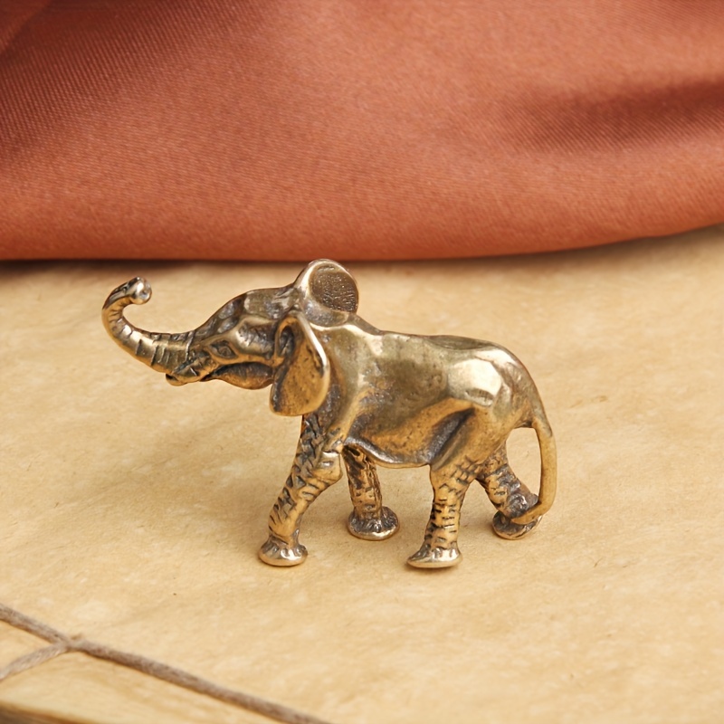 

1pc Vintage Brass Elephant Sculpture, Brass Decorative Figurine, Tabletop Decor, Animal Statue Gift, Room Decor, Home Decor