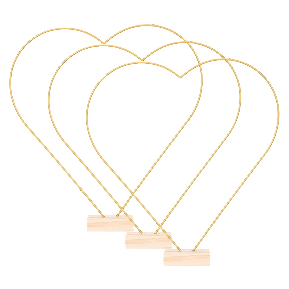 Image of -shaped Wreath Stand With Wooden Base, Wreath Stand Does Not , Table Centerpiece, Suitable For Weddings, Bridal Showers, Anniversaries, Birthday Parties, Valentine's Day - Elegant Floral Display Stand