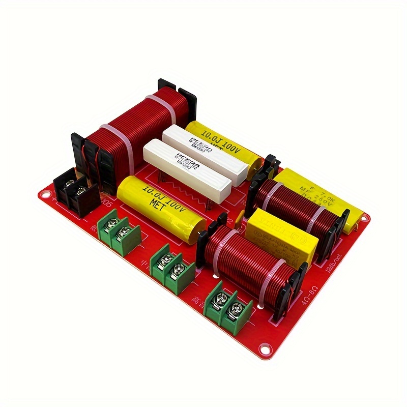 TEMU -end Circuit , 250w , Fiber Material, Red, No Display, Pre-assembled, & Diy Use, 4 Terminal Connectors, Industrial Equipment For Home Theater Sound