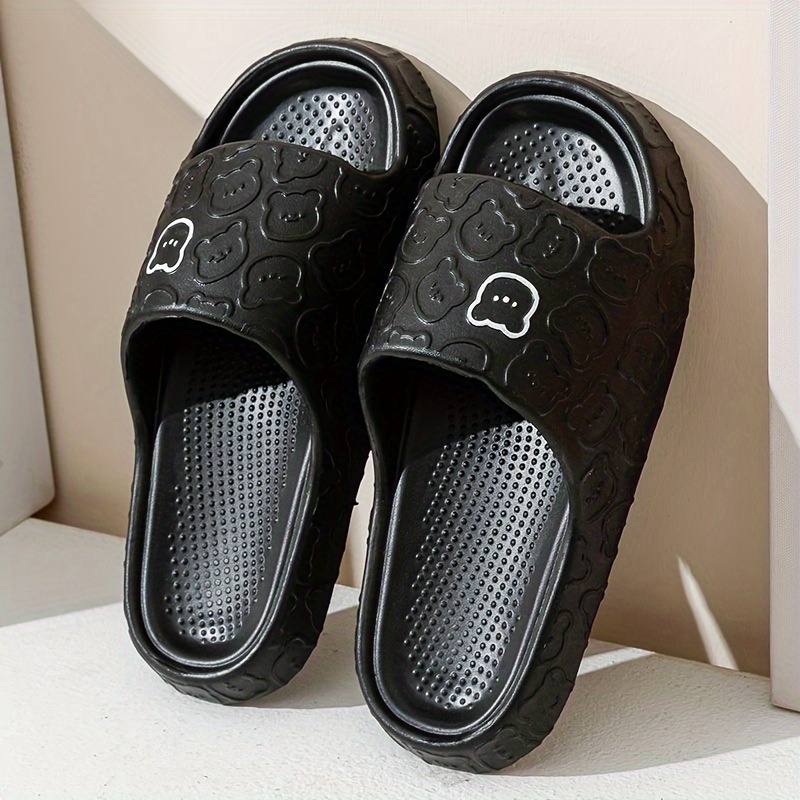 Ashali Cute Bear Breathable Men's Soft Slippers Indoor Home Household Couple Bathroom Slippers