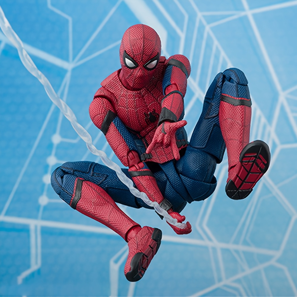 MARVEL Spider-Man Collectible PVC Statue With Backpack - Highly Poseable Action Figure - Desk Decor, Gift For Birthdays, Superhero Decorations, Party Decorations, Detailed Sculpt, Pop Culture Lovers