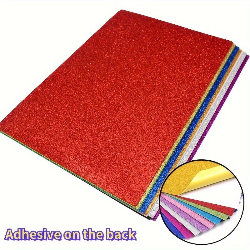 

10 Sheets/pack 10 Colors A4 Glitter Foam Sheets For Crafts Self Adhesive Snowflake Glitter Foam A4 Cardstock Paper Diy Cutters Card Party Decoration (color Random)
