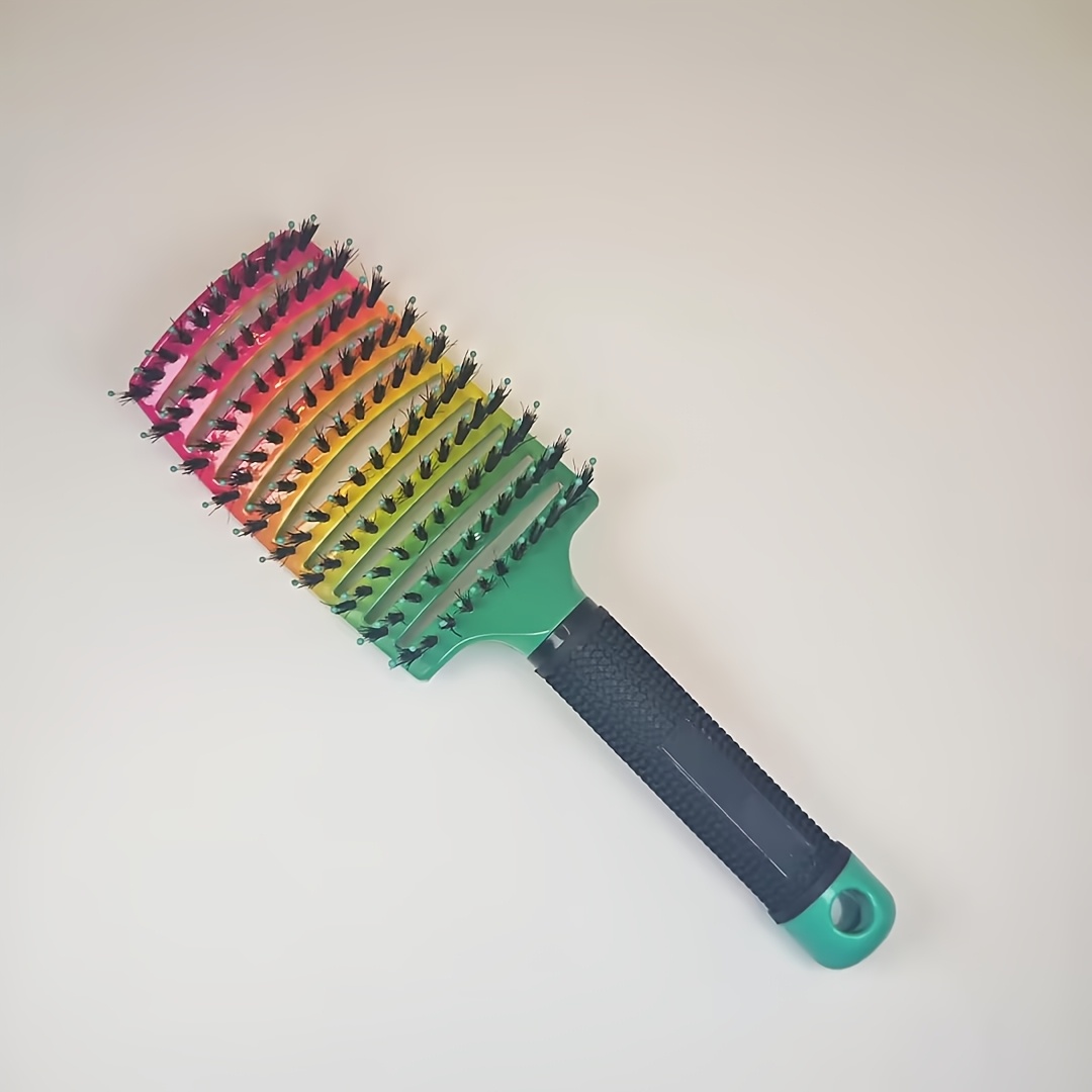 Gradient Hollow Large Curved Comb for Smooth Curls
