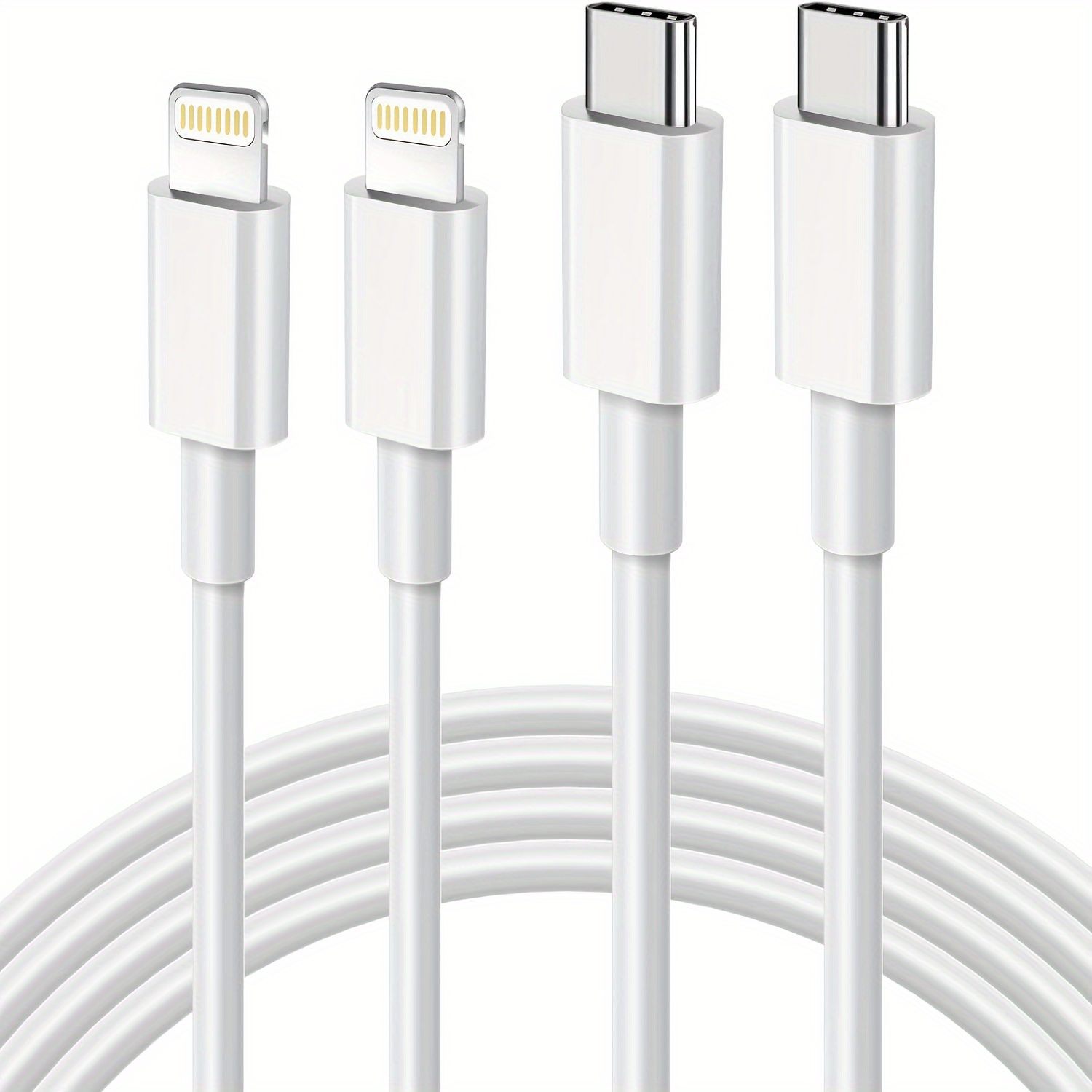 

2pcs Rkry Lightning Cables, 3.3ft Usb-c To Charge & Data Sync Cord, Glossy Round Shape, Male To Female, 10-20w Power, Abs Material, With Electronic Components For Iphone 14/13/12/11 Series & Mini/se