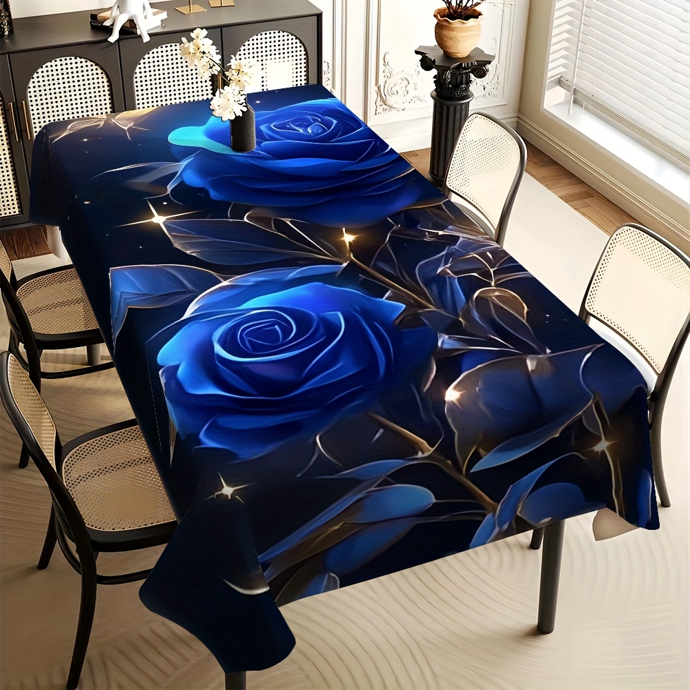 

Chic & Butterfly Print Tablecloth - Stain-resistant, /rectangle Design For Dining, Coffee Tables, And Outdoor Parties - Polyester, Home Decor