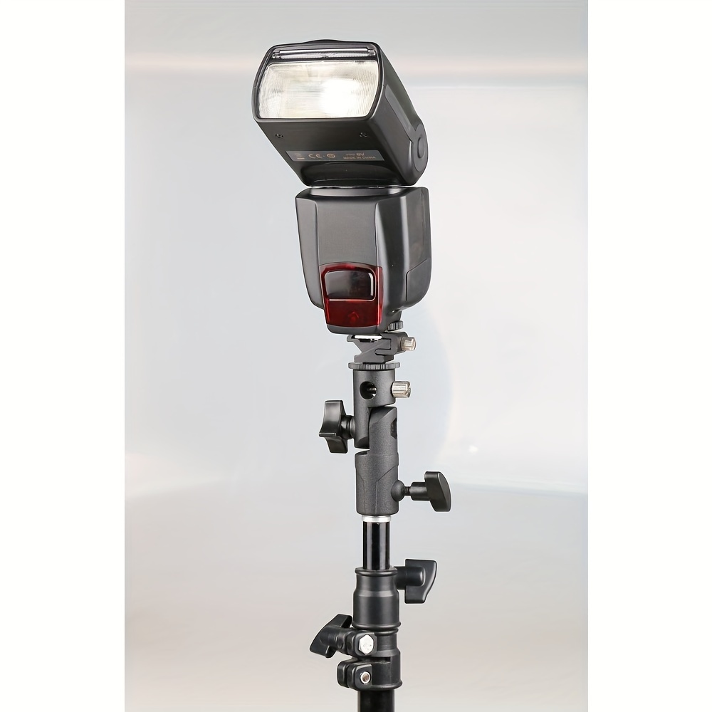 

Versatile Aluminum Flash Light Stand With Hot Shoe, 1/4" & 3/8" Screw Mounts - Ideal For Speedlites & Umbrellas