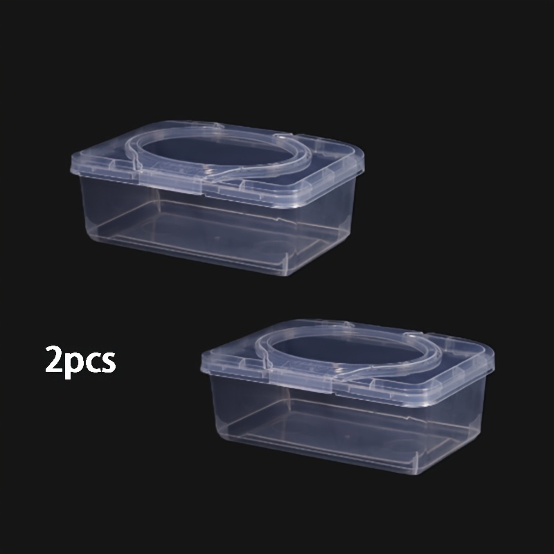 TEMU High Quality 2pcs Set, Thickened And Reusable Wet Wipe Cartridge, Sealed Lid, Dust-proof And Refillable Tissue Storage Box, Portable Travel