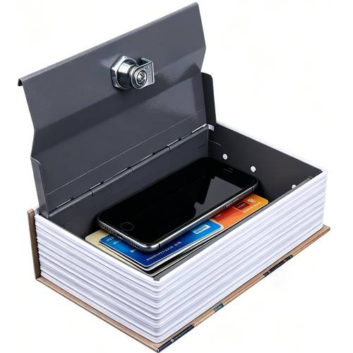 1pc bookcase hidden bookcase storage box desktop drawer storage box with key lock piggy bank for multi function collection money jewelry confidential personal storage