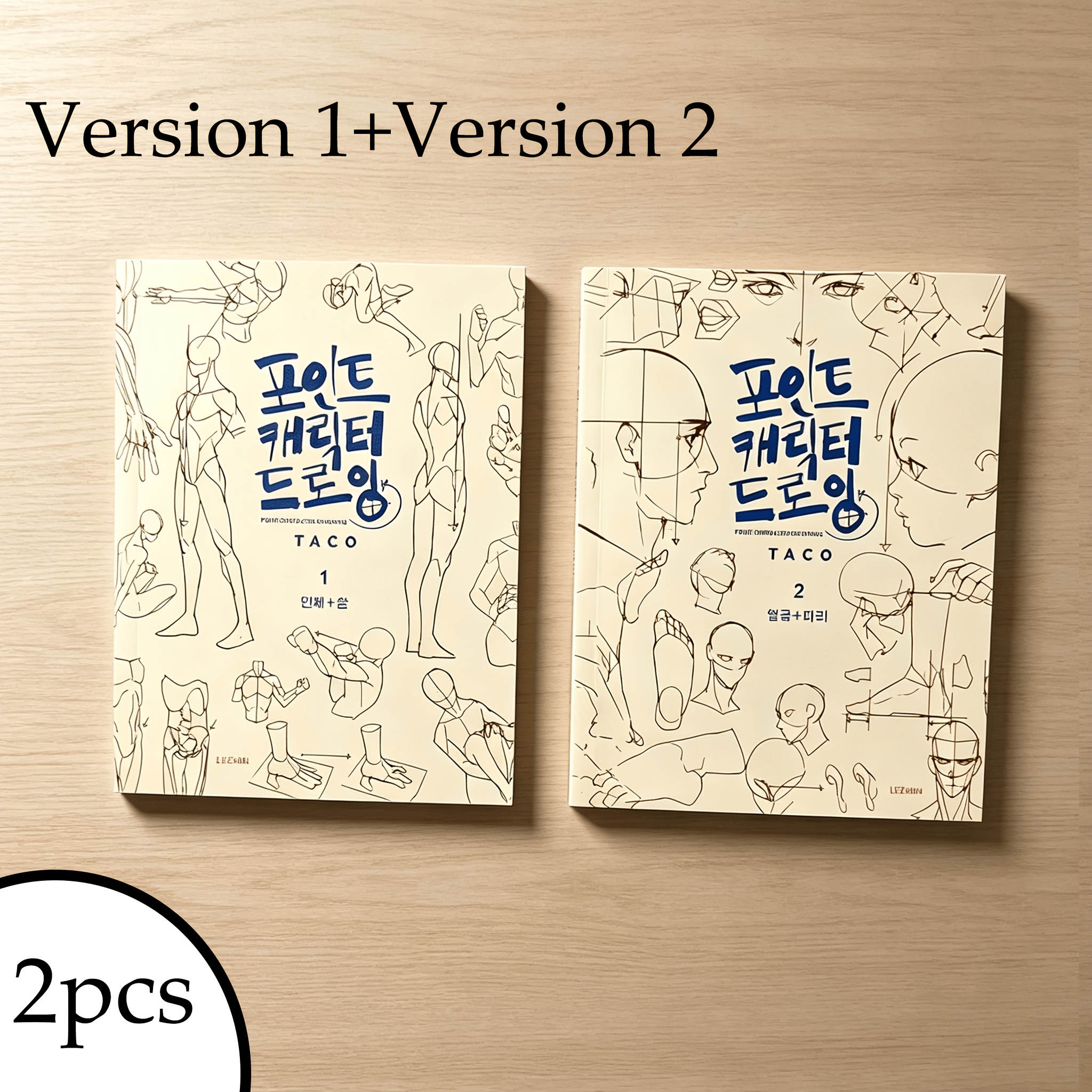 TEMU 2pcs/1pc Character Drawing Practice Sketchbook, Demonstration Of Human Facial Head Sketch Reference, 13 X 17cm, 100+ Pages Comic Artist