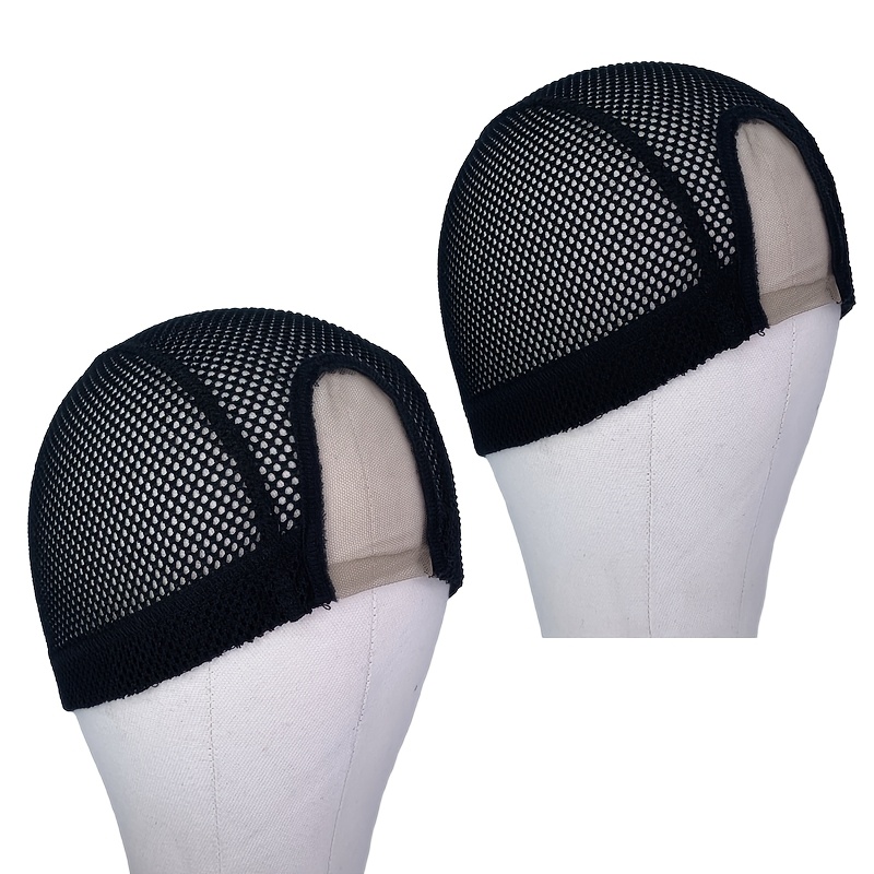 TEMU Ensemble de 2 bonnets à perruque en dentelle de U mesurant 1,4×3 pouces, avec respirante, antidérapante réglable pour la création de perruques,