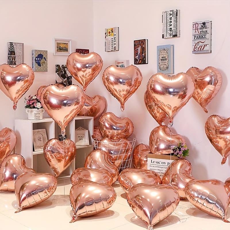 

20pcs 10in Rose Film Love Balloon Valentine's Day Marriage Proposal Wedding Birthday Romantic Decoration Heart-shaped Balloon