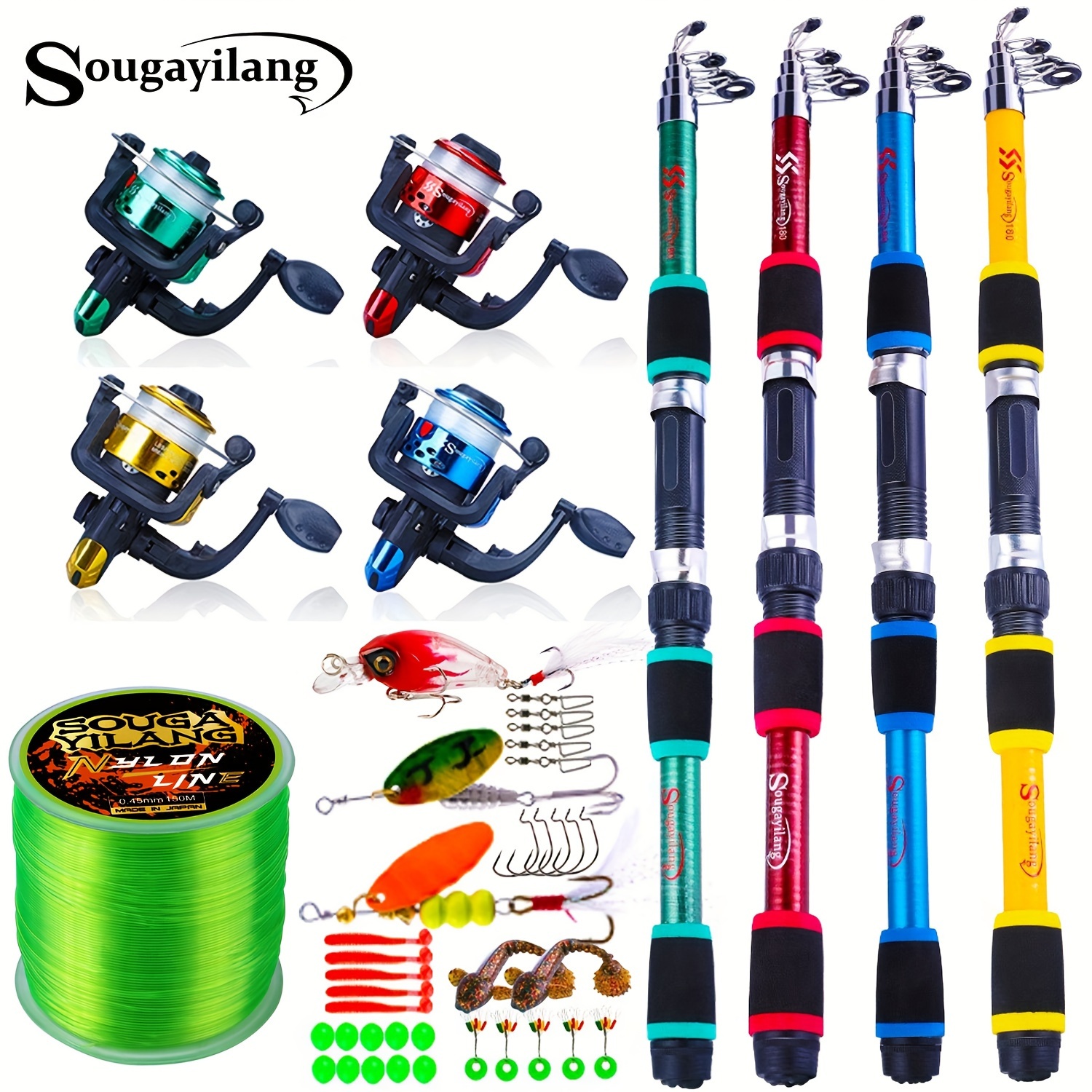 Telescopic Fishing Rod and Reel Combo Set with Fishing Line Lures Kit  Accessories and Carrier Bag for Saltwater Freshwater