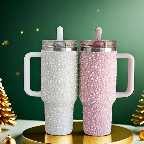 40 oz stainless steel mug featuring a handle and leak resistant straw lid double walled vacuum insulated bottle stylish multi colored drink container convenient water bottle for outdoor activities hiking driving