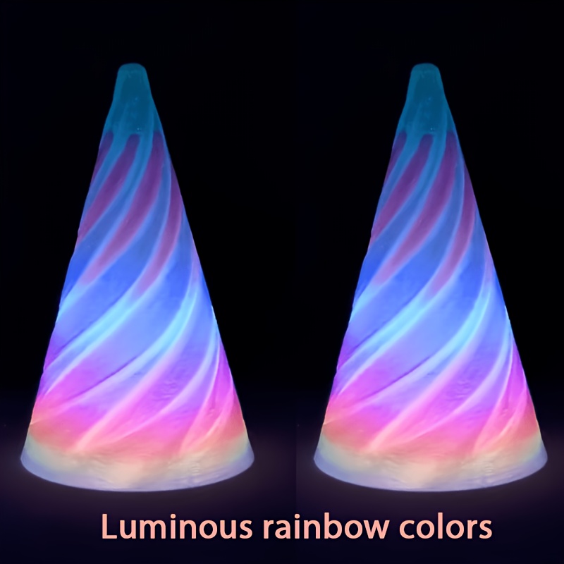 TEMU 2pcs Luminous Spiral Cone 3d Printed Desktop Ornaments, Multiple Shapes Desk Decor, -the-dark Decor To Boost Atmosphere For , Creative Holiday