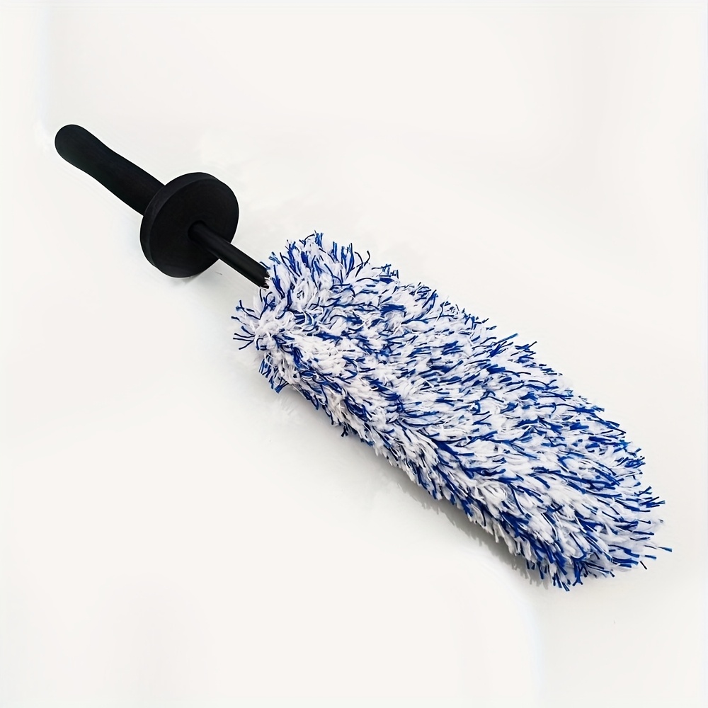 Black And Blue Fiber Car Wheel Brush, Tire Brush, Car , Non-electrified (1pc)