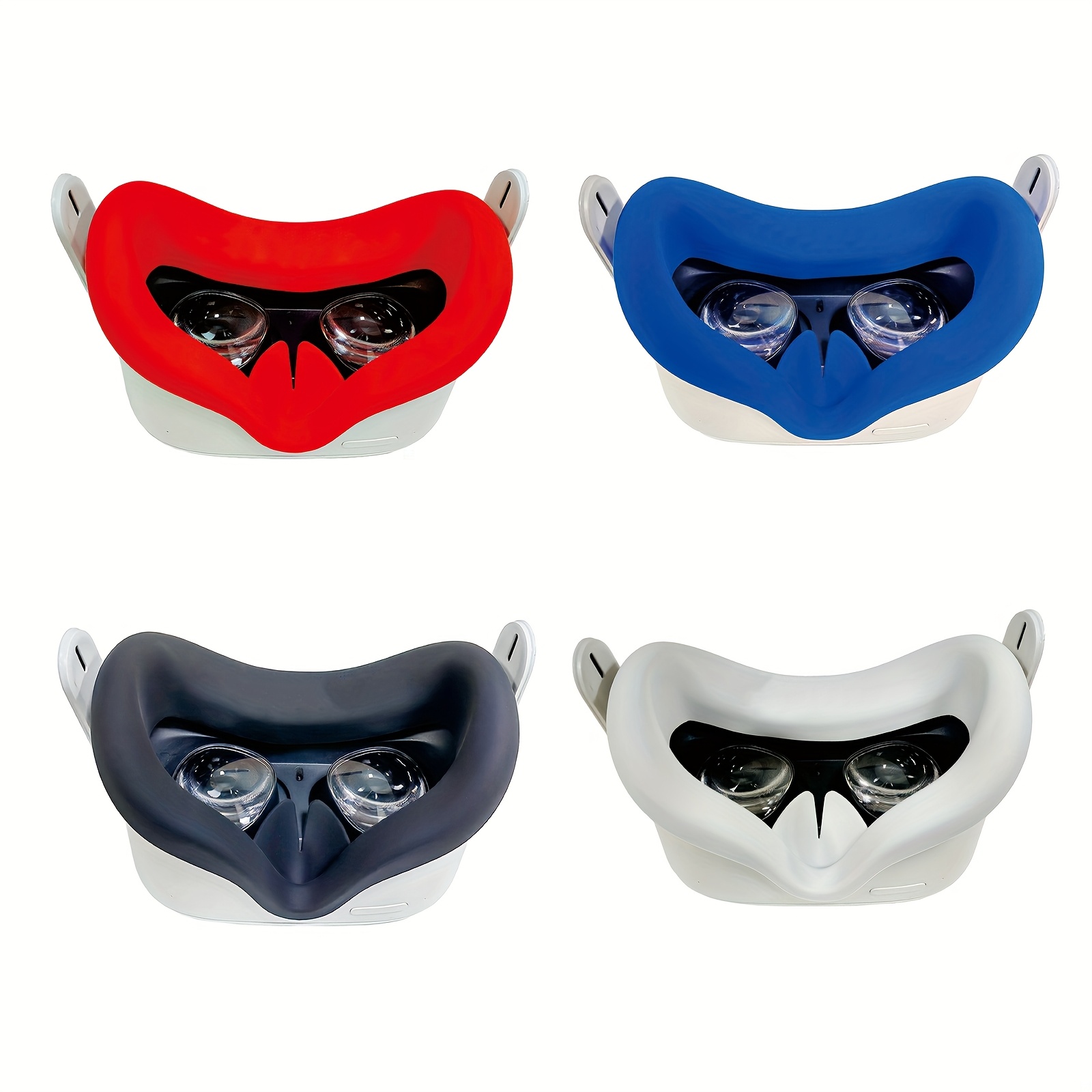 TEMU 4pcs Vr Silicone Face Cover For 2, Light-thin Pads, Waterproof Anti-dirty Replacement Facial Cushion Vr Pads Accessories