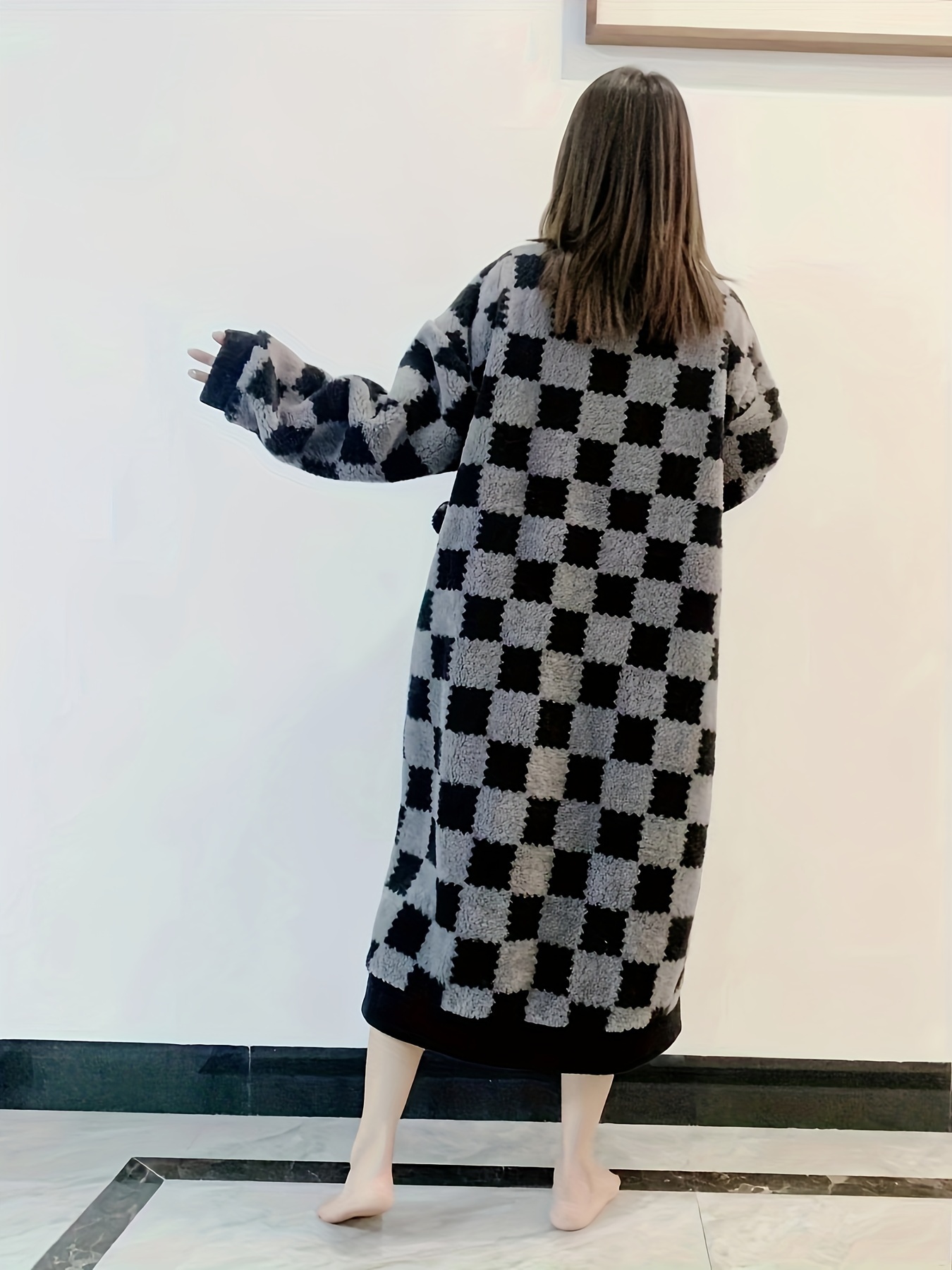 winter womens coral fleece thickened long sleeve - Temu Bahrain