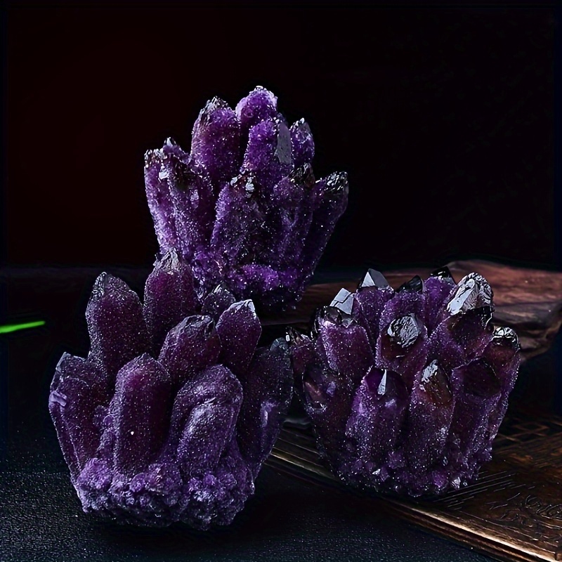 

0.44lb/natural Crystal Cluster Demagnetized Pendant Amethyst Original Stone Cluster Ornamental Label Home Office Decoration Pendant