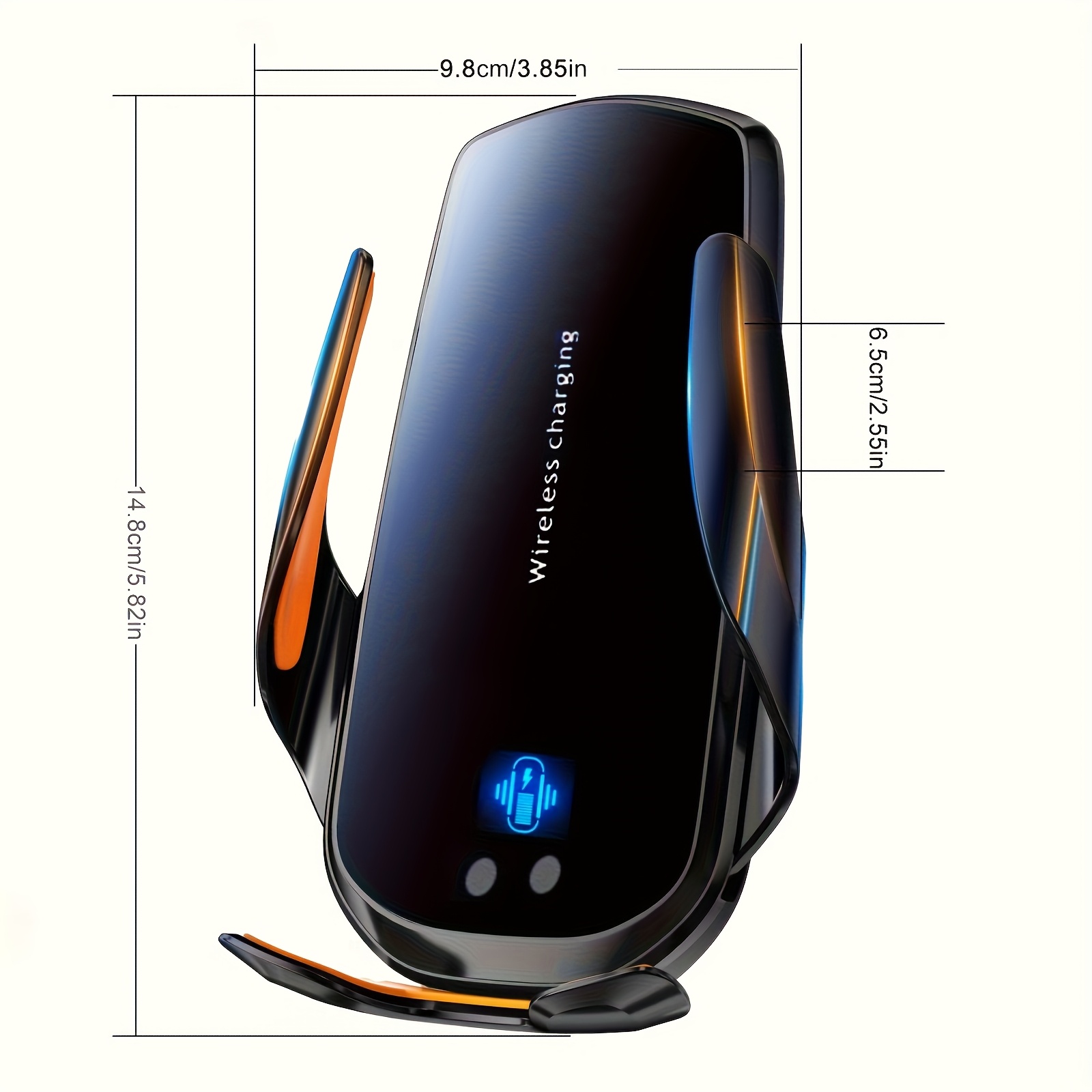 effortless charging   wireless charging car phone holder fast charging hands free dashboard mount for iphone samsung   abs material oval shape compatible with most vehicles