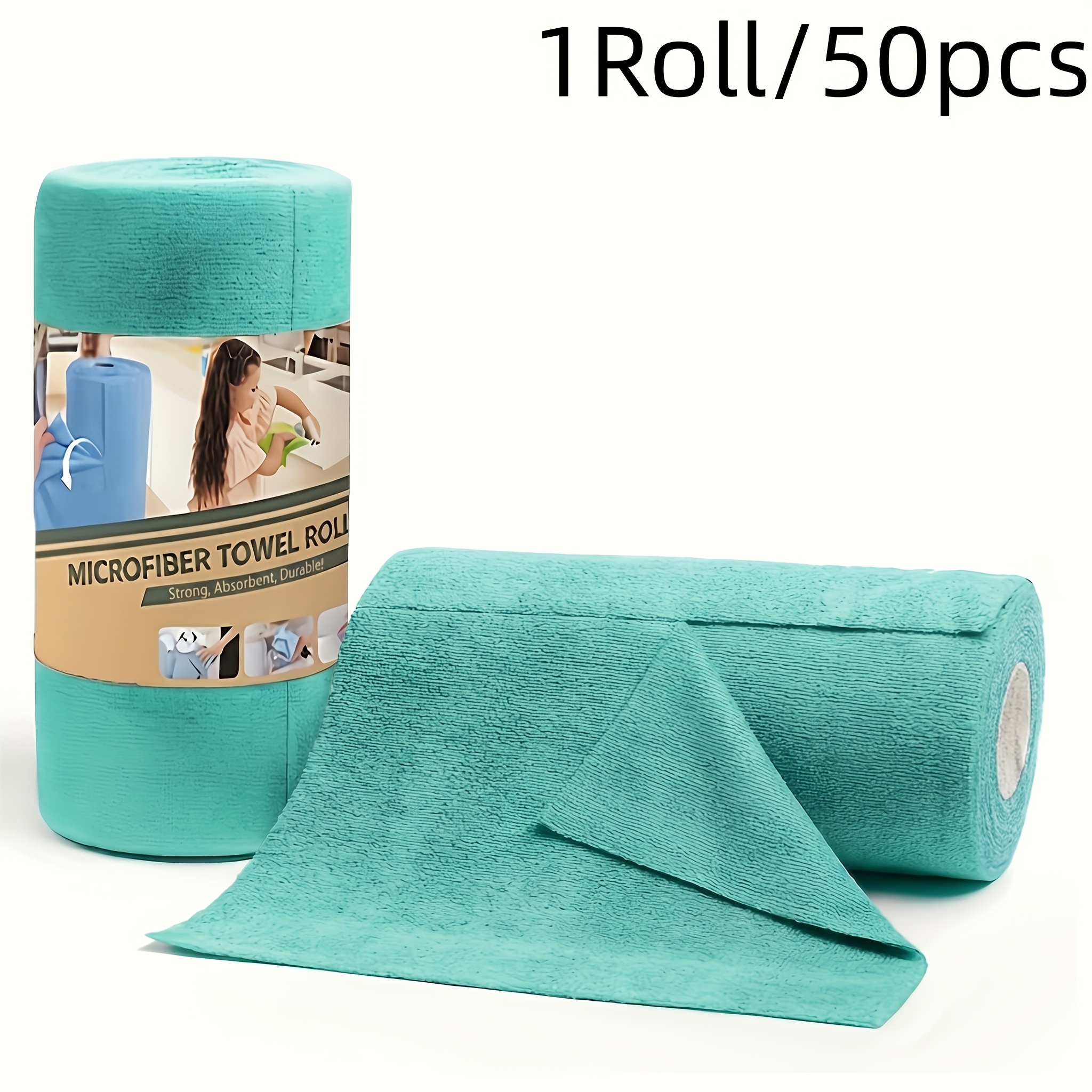 Extra Large & Thickened Microfiber Cleaning Cloths, 4.0m Per Roll, Reusable, Kitchen Cleaning Black Tech! Thick Rolls, Super Absorbent, Suitable For Kitchen, Windows, Car, Cup Cleaning