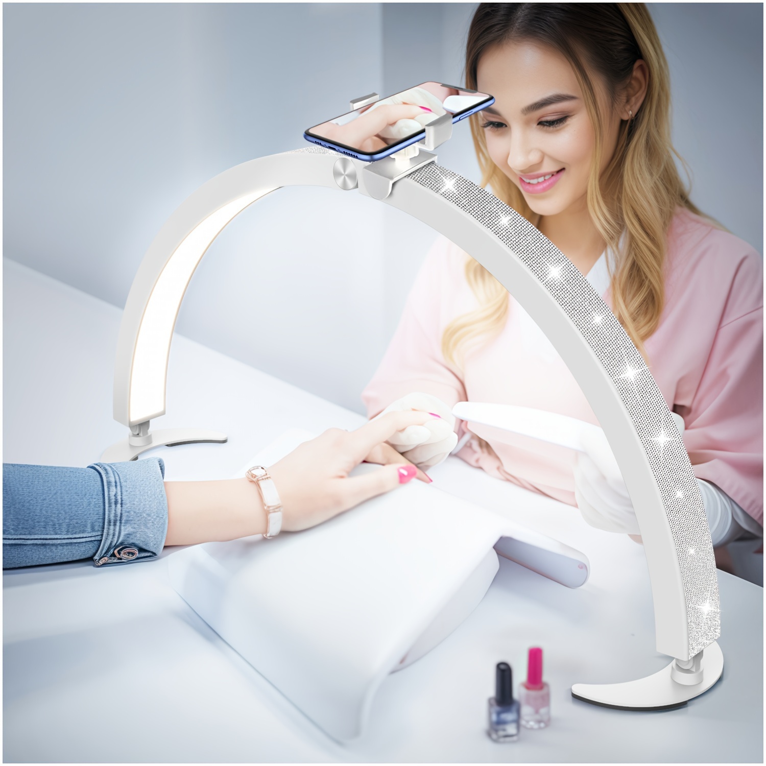 Uv Light For Gel Nails Neatfi LED Half Moon Table Lamp For Nail