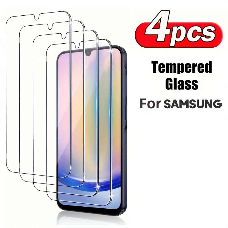 4pcs Premium Tempered Glass Screen Protector For For Galaxy S24 Fe A06 A16 A26 5g A36 A56 Full Cover Glass Film, Scratch-resistant, Bubble-free Installation