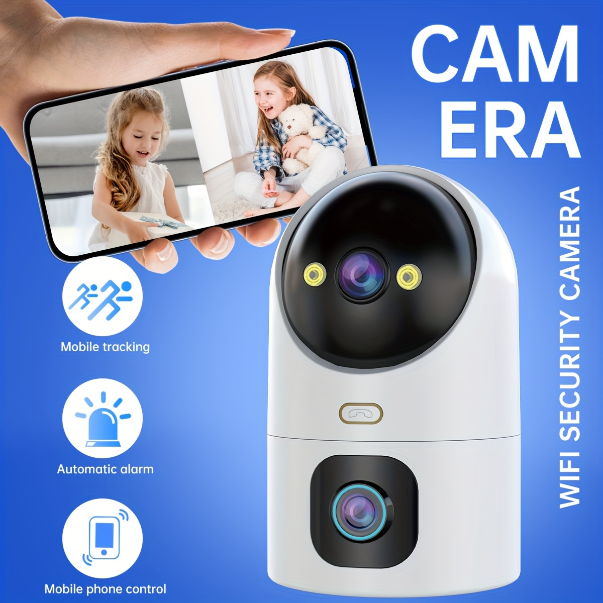 

2pcs 4k Ptz Wireless Ip Camera 5g Wifi Dual-lens Dual-screen Camera Automatic Tracking Monitor Street Security Camera