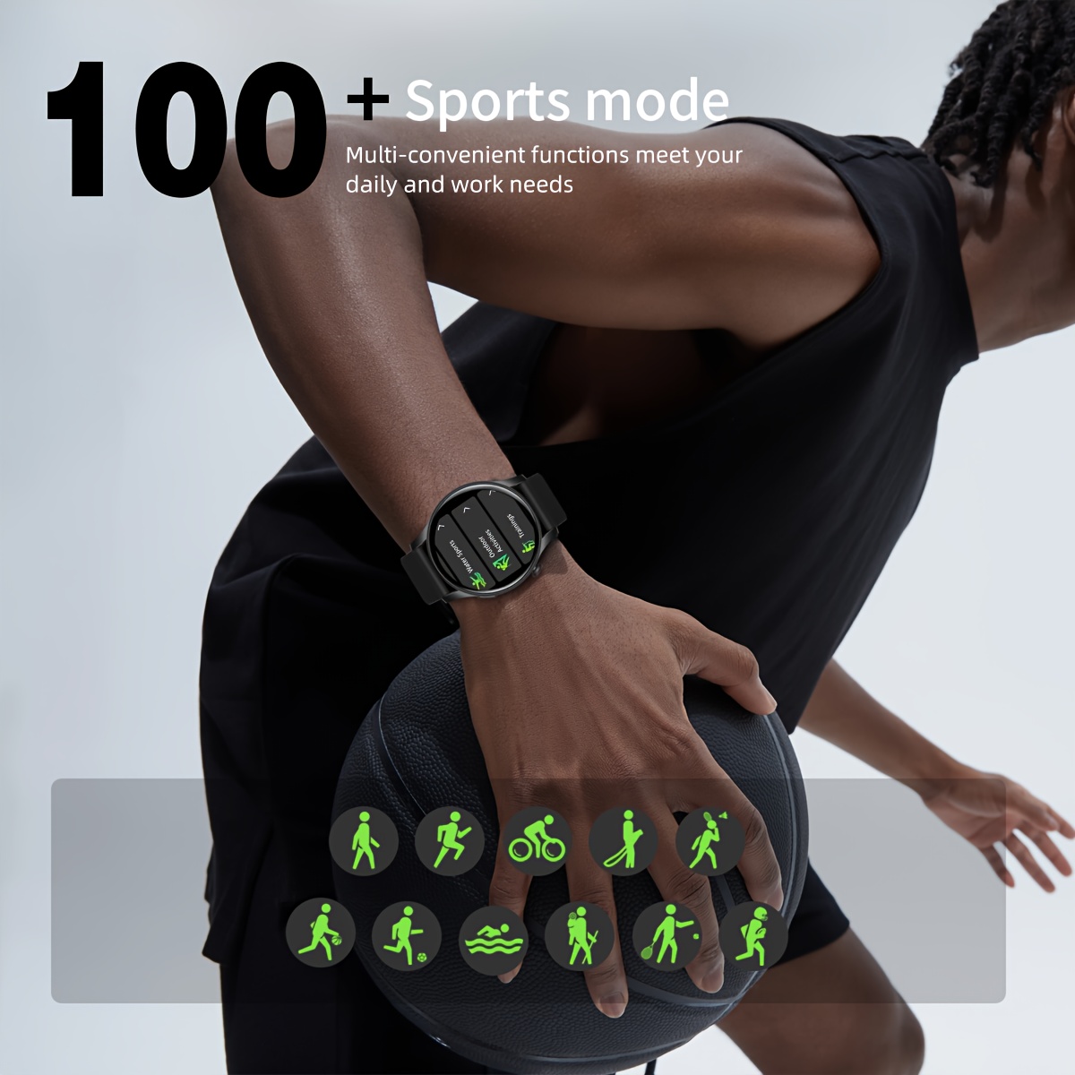 The Bezosmax Smartwatch Is Designed for Both Men And Women, Featuring a 1.43-Inch AMOLED HD Display, Wireless 5.3 Connectivity, Calling Capabilities, Various Sports Modes, Message Notifications, Wallpapers, a Silicone Strap, USB Charging