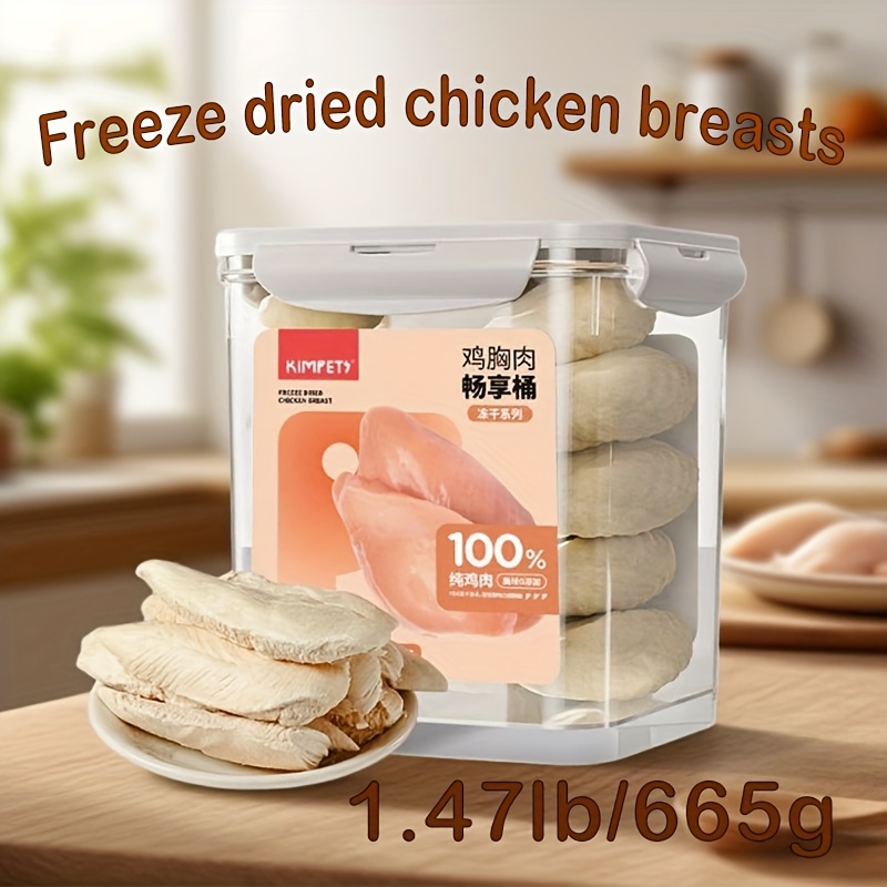 TEMU A 1.47-pound (665g) Container Of Freeze-dried , From Fresh Chicken, Serves As Pet Treats That Help With Dental Health, Weight , And Cheek